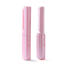 Load image into Gallery viewer, USB Charging Portable Mini Hair Straightener Curling Iron Adjustable Temperature Dual-purpose Hair Straightener Hair Style Tool
