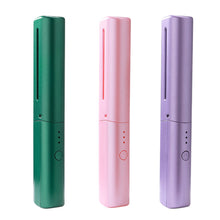 Load image into Gallery viewer, USB Charging Portable Mini Hair Straightener Curling Iron Adjustable Temperature Dual-purpose Hair Straightener Hair Style Tool
