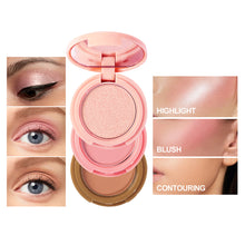 Load image into Gallery viewer, 3 in 1 Highlight Blush Contouring Makeup Palette Waterproof Long-lasting Stereoscopic Contour Face Makeup Cosmetics
