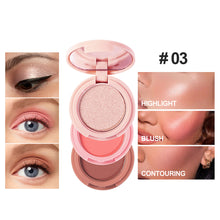 Load image into Gallery viewer, 3 in 1 Highlight Blush Contouring Makeup Palette Waterproof Long-lasting Stereoscopic Contour Face Makeup Cosmetics
