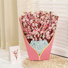 Load image into Gallery viewer, 3D Pops-up Bouquet Forever Rose/Daffodils/Lliy/Carnations Paper Flowers Tropical Bloom for Birthday Anniversary Wedding Greeting Card

