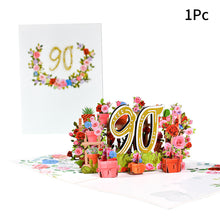 Load image into Gallery viewer, 3D Pop Up Anniversary Card 1st 10 21 30 60 Number Figure Greeting Cards for Birthday Wedding
