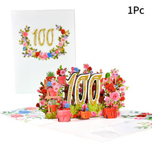 Load image into Gallery viewer, 3D Pop Up Anniversary Card 1st 10 21 30 60 Number Figure Greeting Cards for Birthday Wedding
