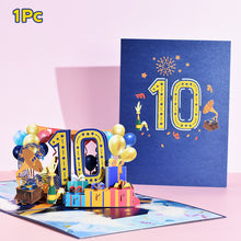 Load image into Gallery viewer, 3D Pop Up Anniversary Card 1st 10 21 30 60 Number Figure Greeting Cards for Birthday Wedding
