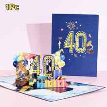 Load image into Gallery viewer, 3D Pop Up Anniversary Card 1st 10 21 30 60 Number Figure Greeting Cards for Birthday Wedding
