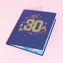 Load image into Gallery viewer, 3D Pop Up Anniversary Card 1st 10 21 30 60 Number Figure Greeting Cards for Birthday Wedding
