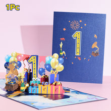 Load image into Gallery viewer, 3D Pop Up Anniversary Card 1st 10 21 30 60 Number Figure Greeting Cards for Birthday Wedding
