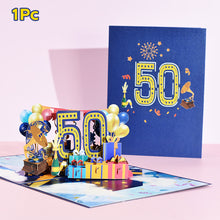 Load image into Gallery viewer, 3D Pop Up Anniversary Card 1st 10 21 30 60 Number Figure Greeting Cards for Birthday Wedding
