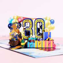 Load image into Gallery viewer, 3D Pop Up Anniversary Card 1st 10 21 30 60 Number Figure Greeting Cards for Birthday Wedding
