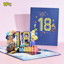 Load image into Gallery viewer, 3D Pop Up Anniversary Card 1st 10 21 30 60 Number Figure Greeting Cards for Birthday Wedding
