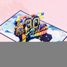 Load image into Gallery viewer, 3D Pop Up Anniversary Card 1st 10 21 30 60 Number Figure Greeting Cards for Birthday Wedding
