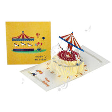 Load image into Gallery viewer, 3D Pop Up Birthday Card for Kids Boy Girl Baby Shower First Birthday Party Greeting Cards Postcards Gifts with Happy Birthday and Light Strings
