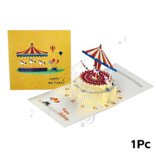 Load image into Gallery viewer, 3D Pop Up Birthday Card for Kids Boy Girl Baby Shower First Birthday Party Greeting Cards Postcards Gifts with Happy Birthday and Light Strings
