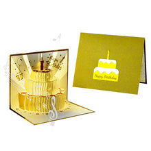 Load image into Gallery viewer, 3D Pop Up Birthday Card for Kids Boy Girl Baby Shower First Birthday Party Greeting Cards Postcards Gifts with Happy Birthday and Light Strings
