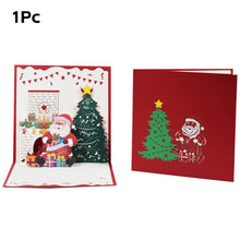Load image into Gallery viewer, Christmas Tree 3D Pop-Up Card Christmas Blessing Card Santa Elk Christmas Ring New Year Greeting Cards Gift Message Card

