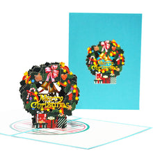 Load image into Gallery viewer, Christmas Tree 3D Pop-Up Card Christmas Blessing Card Santa Elk Christmas Ring New Year Greeting Cards Gift Message Card
