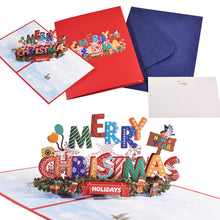 Load image into Gallery viewer, Christmas Tree 3D Pop-Up Card Christmas Blessing Card Santa Elk Christmas Ring New Year Greeting Cards Gift Message Card
