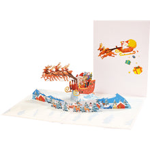 Load image into Gallery viewer, Christmas Tree 3D Pop-Up Card Christmas Blessing Card Santa Elk Christmas Ring New Year Greeting Cards Gift Message Card
