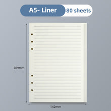 Load image into Gallery viewer, A6/A5 Loose Leaf Notebook Refill Spiral Binder Inner Page Blank Line Diary Agenda Planner School Stationery Office Supplies
