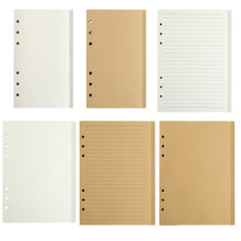 Load image into Gallery viewer, A6/A5 Loose Leaf Notebook Refill Spiral Binder Inner Page Blank Line Diary Agenda Planner School Stationery Office Supplies
