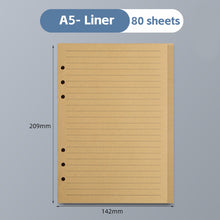 Load image into Gallery viewer, A6/A5 Loose Leaf Notebook Refill Spiral Binder Inner Page Blank Line Diary Agenda Planner School Stationery Office Supplies
