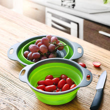 Load image into Gallery viewer, Collapsible Colander Silicone Folding Drain Basket Fruit Vegetable Washing Basket Foldable Strainer Kitchen Storage Tool
