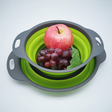Load image into Gallery viewer, Collapsible Colander Silicone Folding Drain Basket Fruit Vegetable Washing Basket Foldable Strainer Kitchen Storage Tool
