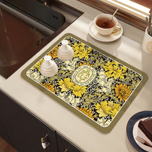 Load image into Gallery viewer, Printed Dish Drying Mat Super Absorbent Coffee Drain Pad Tableware Draining Pad Quick Dry Rug Kitchen Dinnerware Placemat

