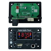 Load image into Gallery viewer, Car Audio DC 12V MP3 Bluetooth 5.0 WMA WAV APE Decoder Board Hands-free Microphone USB TF FM Radio Mp3 Music Player Speaker
