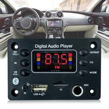 Load image into Gallery viewer, Car Audio DC 12V MP3 Bluetooth 5.0 WMA WAV APE Decoder Board Hands-free Microphone USB TF FM Radio Mp3 Music Player Speaker
