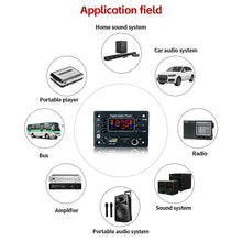 Load image into Gallery viewer, Car Audio DC 12V MP3 Bluetooth 5.0 WMA WAV APE Decoder Board Hands-free Microphone USB TF FM Radio Mp3 Music Player Speaker
