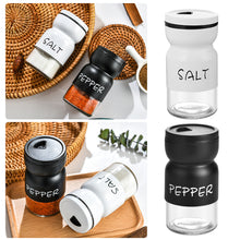 Load image into Gallery viewer, Farmhouse Salt And Pepper Shakers Set With Adjustable Lids, Modern Home Country Kitchen Decor, Cute Shaker Set
