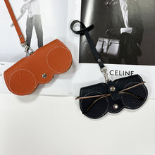 Load image into Gallery viewer, 1Pc Convenient Anti Pressure Glasses Bag PU Leather Spectacle Case Sunglasses Storage Hanging Bag Glasses Case Protective Cover
