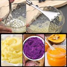 Load image into Gallery viewer, Stainless Steel Potato Masher Manual Fruit Vegetable Pressure Mud Machine Kitchen Children Food Crusher Complementary Gadget
