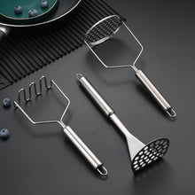 Load image into Gallery viewer, Stainless Steel Potato Masher Manual Fruit Vegetable Pressure Mud Machine Kitchen Children Food Crusher Complementary Gadget
