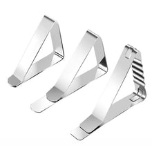 Load image into Gallery viewer, 6Pcs Tablecloth Clamps Stainless Steel Table Cover Clips Anti-Slip Table Cloth Holder Clip Wedding Table Cloth Cover Fix Clips
