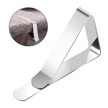 Load image into Gallery viewer, 6Pcs Tablecloth Clamps Stainless Steel Table Cover Clips Anti-Slip Table Cloth Holder Clip Wedding Table Cloth Cover Fix Clips

