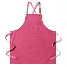 Load image into Gallery viewer, 1Pc Thickened Canvas Apron Kitchen Apron Halter Neck Apron Water Proof Oil Proof Coffee Shop Fashion Adult Apron
