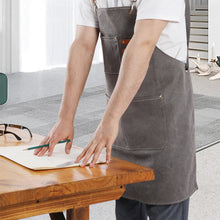 Load image into Gallery viewer, 1Pc Thickened Canvas Apron Kitchen Apron Halter Neck Apron Water Proof Oil Proof Coffee Shop Fashion Adult Apron

