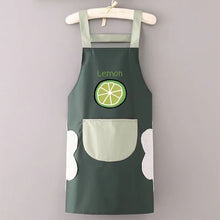 Load image into Gallery viewer, 1Pc Waterproof Kitchen Apron Hand-wiping Oil-Proof Avocado Pattern Cooking Apron Chef Apron With Big Pocket Women Baking BBQ Accessories
