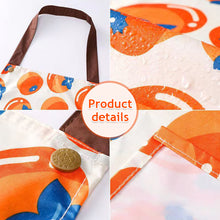 Load image into Gallery viewer, 1Pc Waterproof Kitchen Apron Hand-wiping Oil-Proof Orange Pattern Cooking Apron Chef Apron With Big Pocket Women Baking BBQ Accessories
