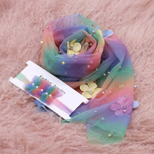 Load image into Gallery viewer, Newborn Baby Photography Props Long Wrap Chiffon Beads Flower Decoration DIY Photo Props Blanket with Headbands
