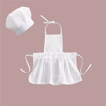 Load image into Gallery viewer, Baby Chef Apron Hat Bib Newborn Photography Prop Set Cute Toddler Art Smock Costume Infant Burp Cloth Boy Girl Photo Accessories
