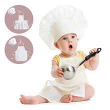 Load image into Gallery viewer, Baby Chef Apron Hat Bib Newborn Photography Prop Set Cute Toddler Art Smock Costume Infant Burp Cloth Boy Girl Photo Accessories
