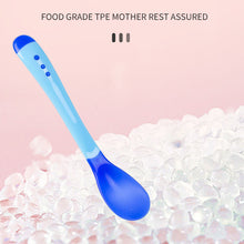 Load image into Gallery viewer, Baby Temperature Sensing Spoon Safety Silicone Feeding Flatware Baby Feeder Utensils Feeding Spoon Tableware
