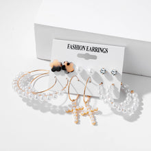 Load image into Gallery viewer, 6PCS/SET Irregular Pearl Butterfly Earring Set Light Luxury Style Niche Design High-Grade Fringe Assorted Retro Accessories
