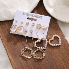 Load image into Gallery viewer, 6PCS/SET Irregular Pearl Butterfly Earring Set Light Luxury Style Niche Design High-Grade Fringe Assorted Retro Accessories
