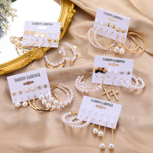Load image into Gallery viewer, 6PCS/SET Irregular Pearl Butterfly Earring Set Light Luxury Style Niche Design High-Grade Fringe Assorted Retro Accessories
