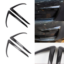 Load image into Gallery viewer, 2Pcs Car Front Blade Trim Covers Accessories Matte Black Carbon Fiber Accessories For Tesla Model 3 Y 2023
