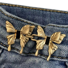 Load image into Gallery viewer, Diamond Butterfly Detachable Buckles for Jeans Pants Wasit Adjustable Tightening Alloy Buckle Hook Jean Trousers Waist DIY Clothing Accessories
